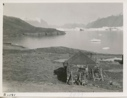 Image of Up the Fiord from Nugatsiak, rock/sod house